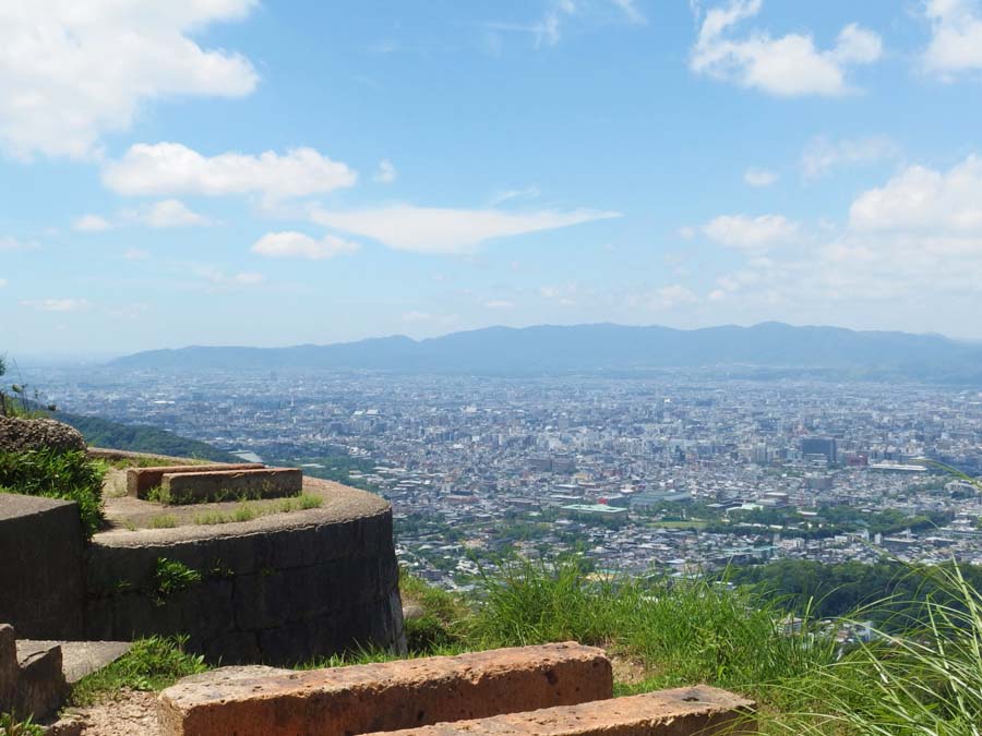 大文字山の火床からみる京都市内の眺望