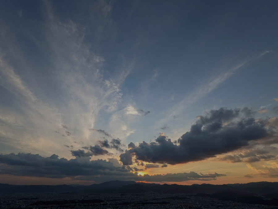大文字山から見る夕焼け
