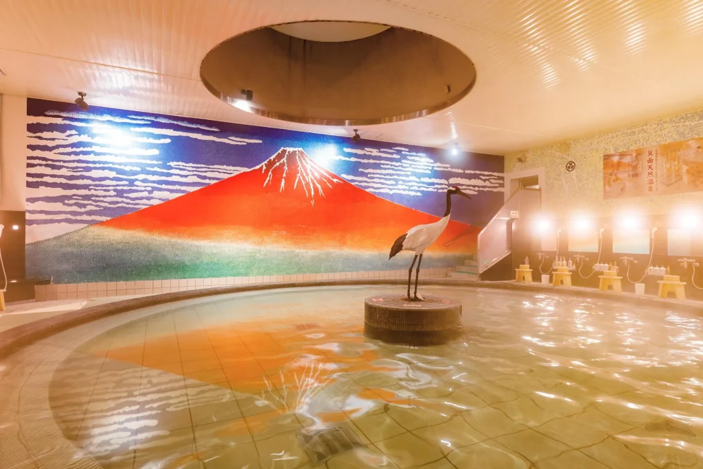箕面温泉スパーガーデン大浴場「大江戸赤富士風呂」