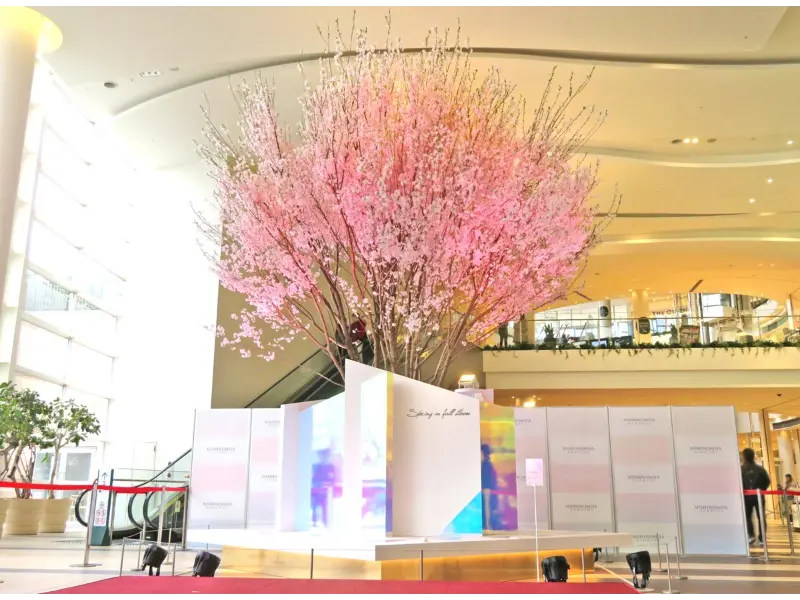 阪急西宮ガーデンズ　メインエントランスの桜の装飾