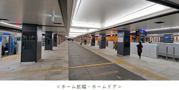 阪神大阪梅田駅　改良後のホーム